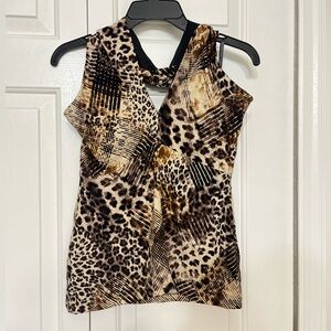 Animal Print Halter Top - Size: 4